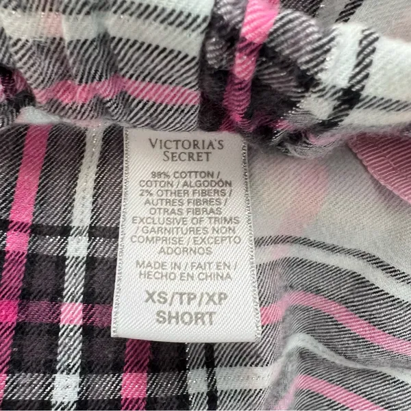 Victoria's Secret Dreamer Flannel 2 pc Pajama Set Multi Plaid sz XS - Image 8