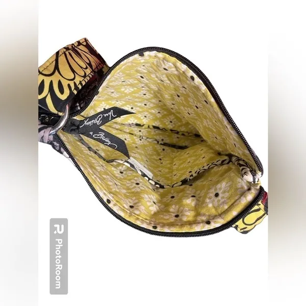 Crossbody Purse Vera Bradley Baroque Yellow Retired Print Size 11x11 EUC - Image 2