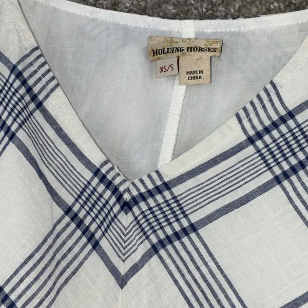 Holding‎ Horses Anthropologie Plaid Handkerchief Hem Dress XS/S Prairie Romantic - Image 3