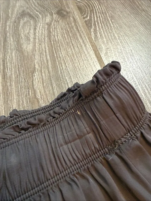 aerie women’s Gray Black Tiered Skater Skirt silky flowy size small S - Image 6