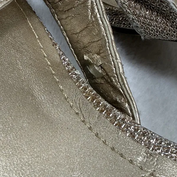 Franco Sarto Rania 2 Champagne Gold Glitter Square Toe‎ Heeled Sandals 8.5M - Image 10
