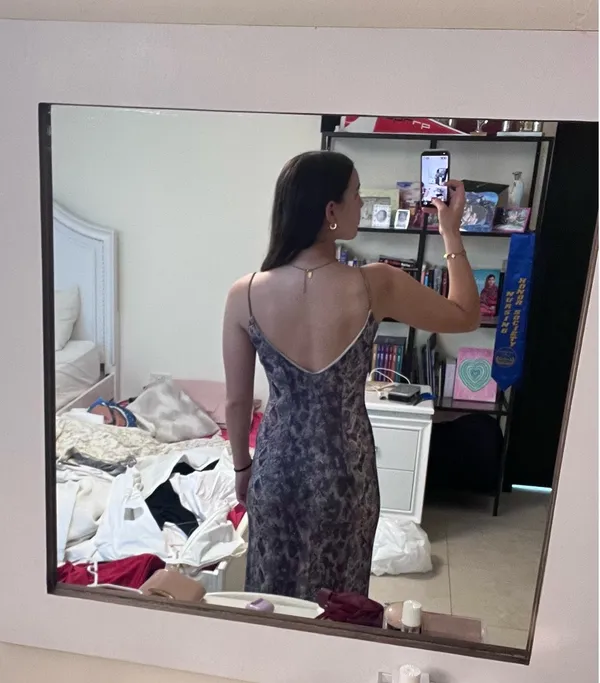 Animal Print Maxi Dress Purple Size M - Image 4