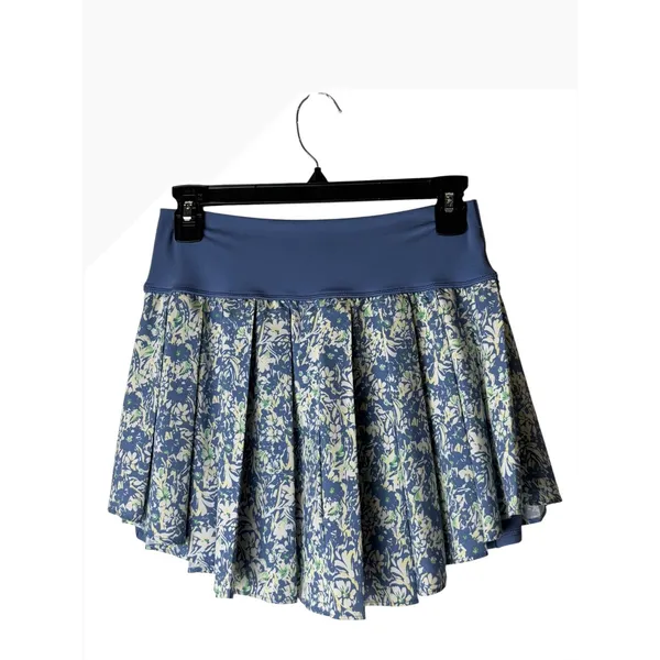 Aerie Offline Real‎ Me Pleated Tennis Skort Women Medium Blue Floral Golf - Image 3