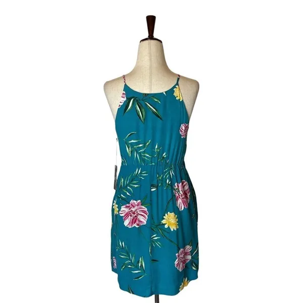 Tart Collections Lena Dress Women XS‎ Blue Floral Print Tie Waist Mini Boho - Image 5