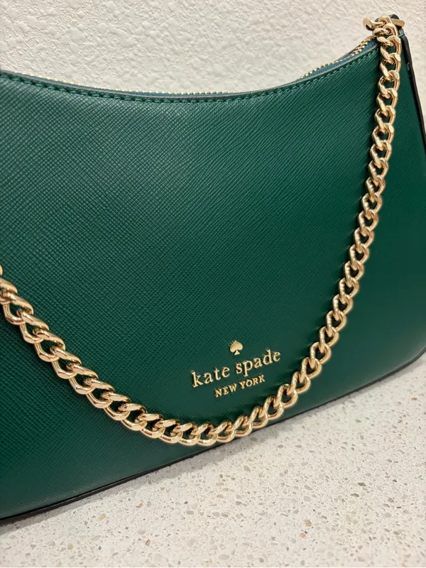 Kate Spade New York Madison Saffiano Leather Convertible Crossbody Deep Jade New - Image 3