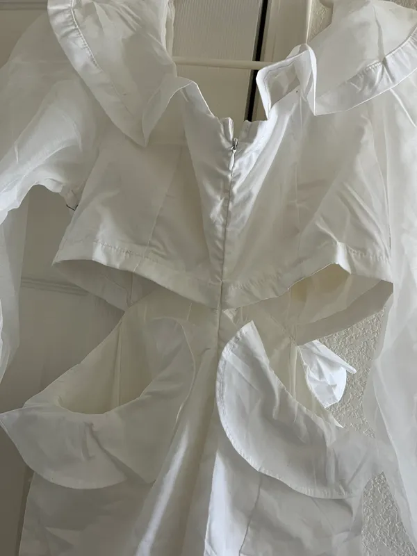 Cut Out Mini Dress White Size M - Image 2