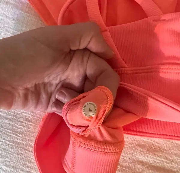 Coral Sunset Ribbed Long Line Energy Bra - Image 5