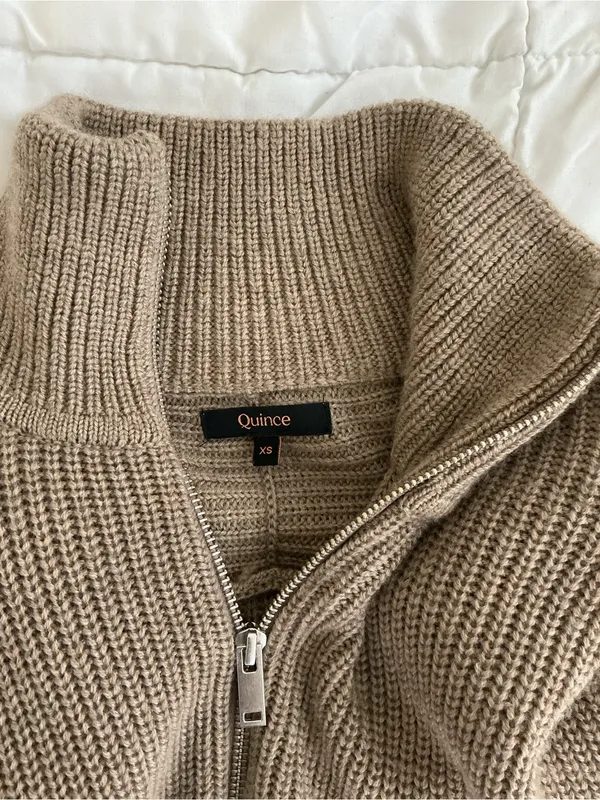Quince Australian Merino Wool Half Zip Sweater Malted Toffee Extra Small - Image 13