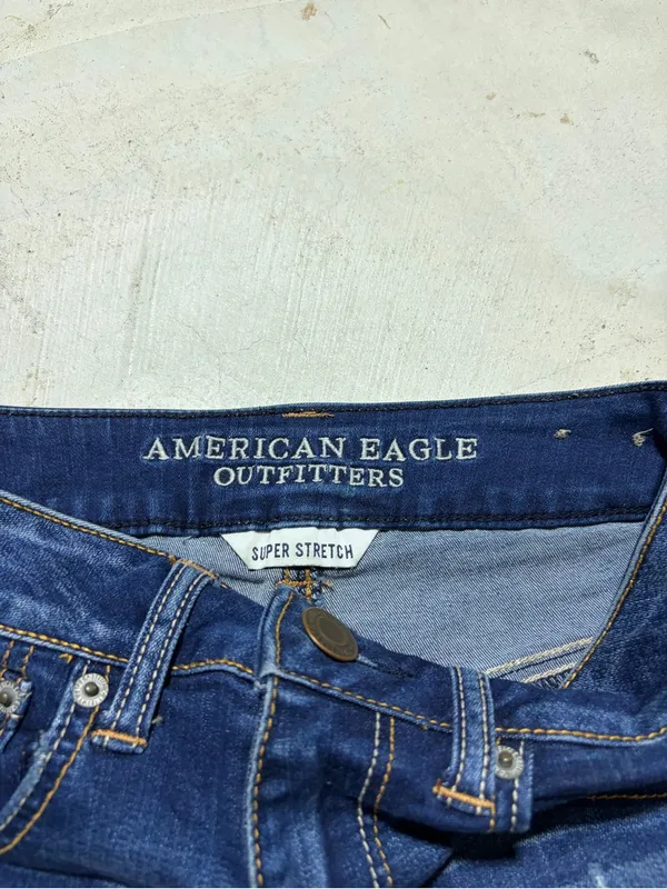 American Eagle Outfitters super stretch hi-rise shortie 2 denim jean shorts - Image 4