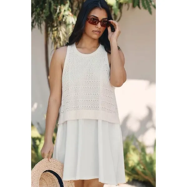 Daily Practice by Anthropologie Twofer Sweater Knit Mini Dress Lg - Image 2