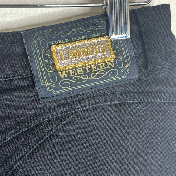 Vintage high waist lawman western denim jeans in black cowboycore‎ size 25 - Image 9