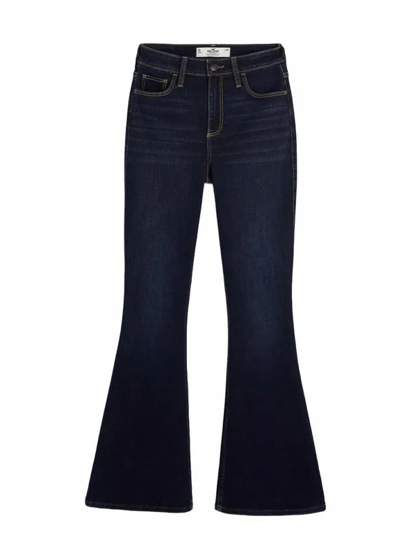 Hollister Short Curvy High-Rise Dark Wash Flare Jeans NWT Dark Wash Sz 00S / 23W - Image 2