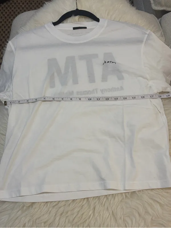 ATM Anthony Thomas Melillo White Boxy Tee Size M EUC Black Size M - Image 8