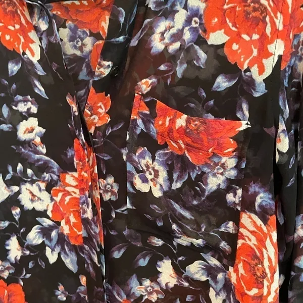 Aritzia Wilfred Silk Long Sleeve Floral‎ Blouse XXS - Image 2