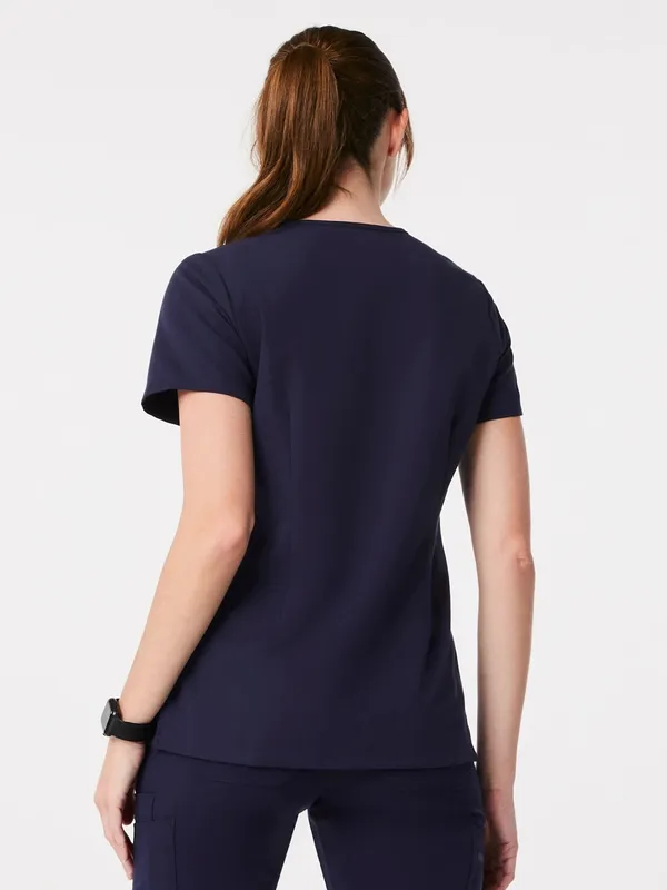 Figs Women’s Catarina Scrub Top V-Neck Shortsleeve in Navy S - Image 2