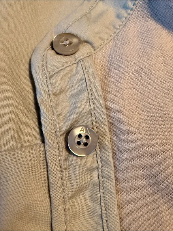Last chance-Armani Exchange Light Taupe Button-Front Shirt - Image 9