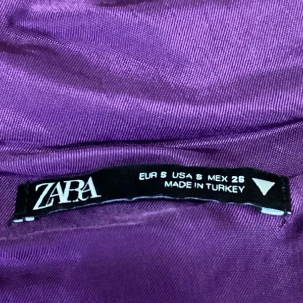 Zara Purple Silk Satin Cowl Neck Drapey Sleeveless Cami Blouse Crop Top Size S - Image 7