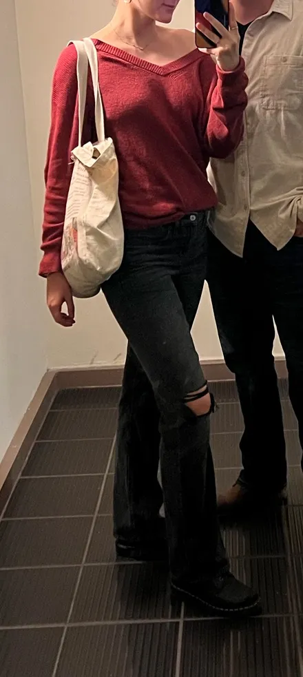 American Eagle Long Ripped Jeans Black  - Image 3