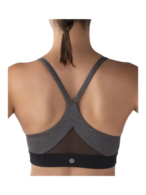 LULULEMON Train Times Bra Heathered Black size 4 - Image 2