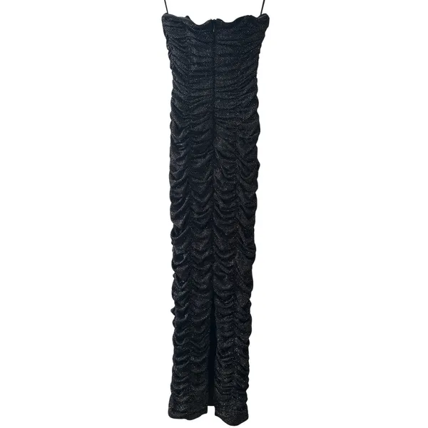 Sau Lee Farrah Black‎ Sparkle Strapless Ruched Midi Dress NWT Size 0 - Image 4