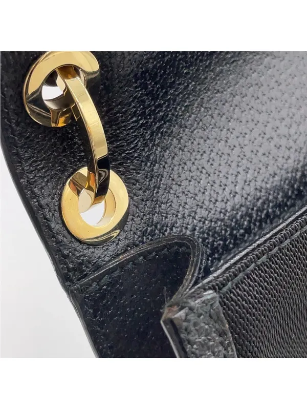 Salvatore Ferragamo Black nylon/leather Shoulder Bag with Gold Hardware - Image 9
