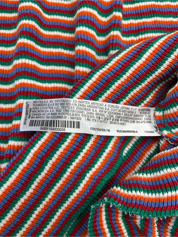 ZARA Multicolored Stripe Knit Mini Dress Medium Stretch Womens Medium - Image 6