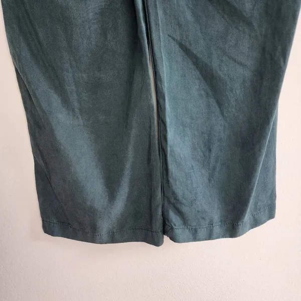Mono B Pull-on Lightweight Pants Dark Teal Blue Tencel Cropped Size L - Image 11