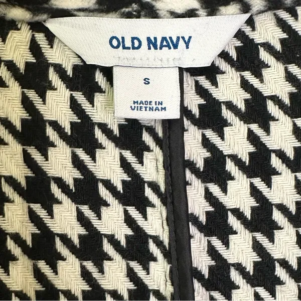 Old Navy Black and White Houndstooth Coat Cardigan Coatigan - Image 5