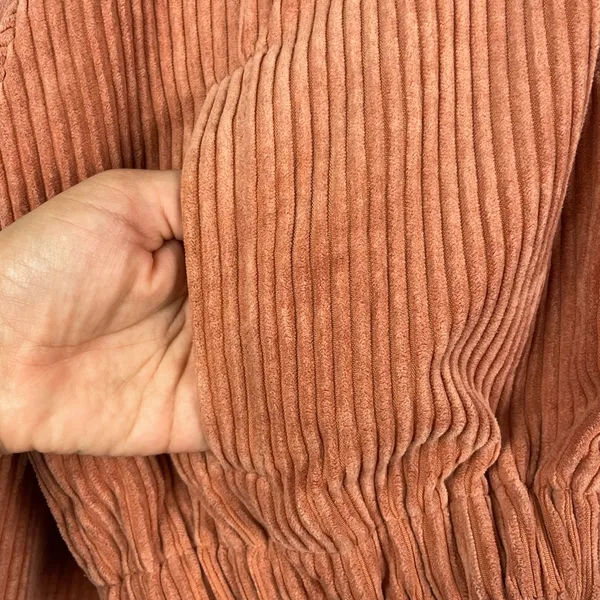 Altar’d State‎ Dusty Pink Women's Corduroy Cropped Hooded Full Zip Jacket - Image 4