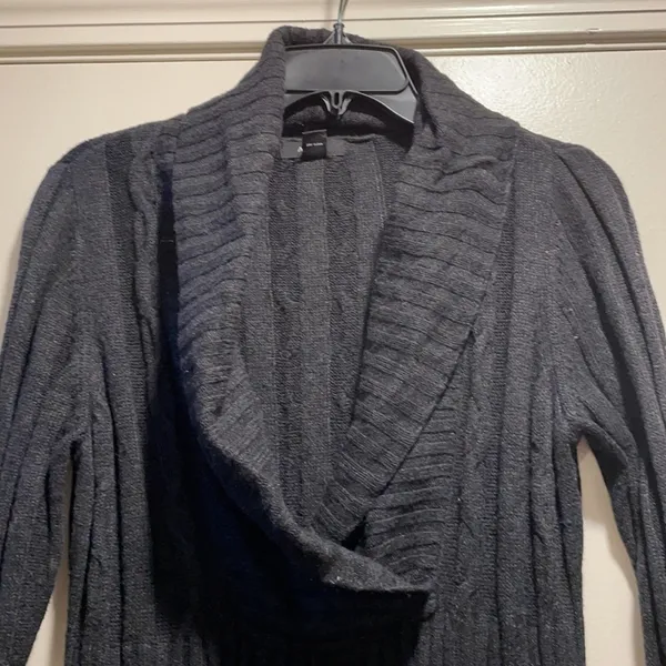 𝅺Alfani Silk Angora Knit Long Sleeve Sweater Dress Shawl Collar Size L - Image 7