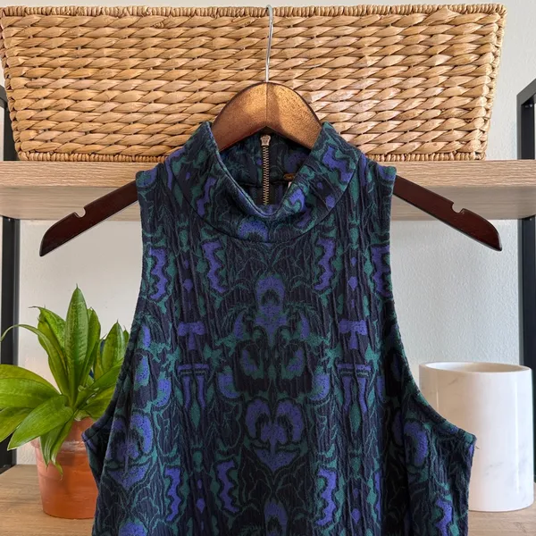 Free People Amelia Knit Jacquard Sleeveless Halter Mini Dress, S - Image 4