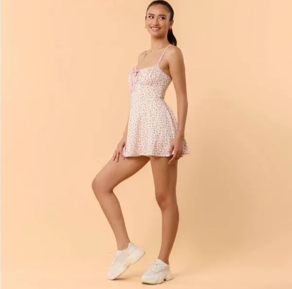NWT! Popflex Target X Blogilates Tie Front Twirl Active Dress Floral Size Small - Image 10