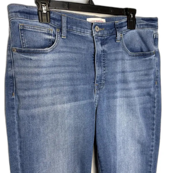 Lucky Brand Light Wash Skinny Jeans Womens 14/32 R Blue Mid Rise Stretch Denim - Image 2