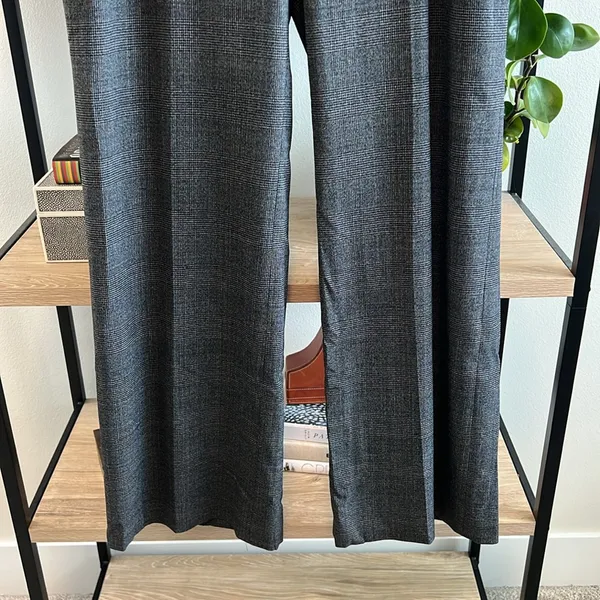 Ann Taylor High-Rise Plaid Stretch Virgin Wool Career Dress Pant Trouser, 14 - Image 3