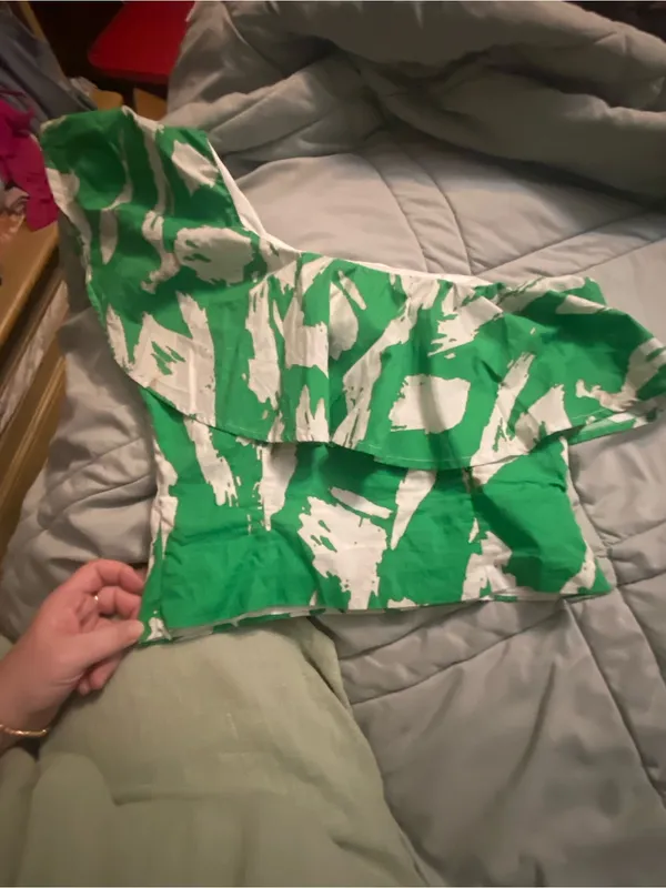 Flying Tomato green and White Lightweight Blouse - Image 11