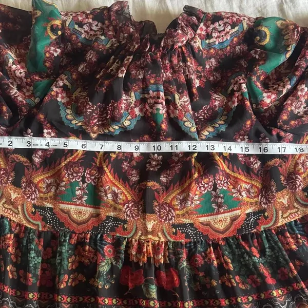 Alice + Olivia Marella Paisley Mock-Neck Blouson-Sleeve Tunic Dress Boho 4 - Image 7
