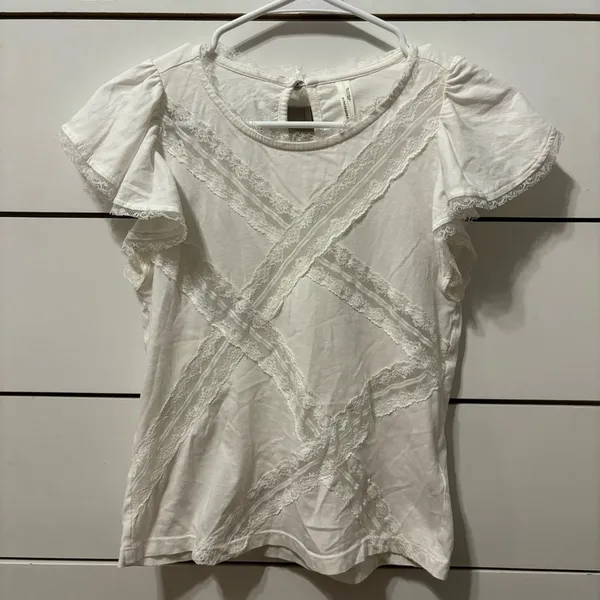 By Anthropologie Spliced Lace Tee - Image 2