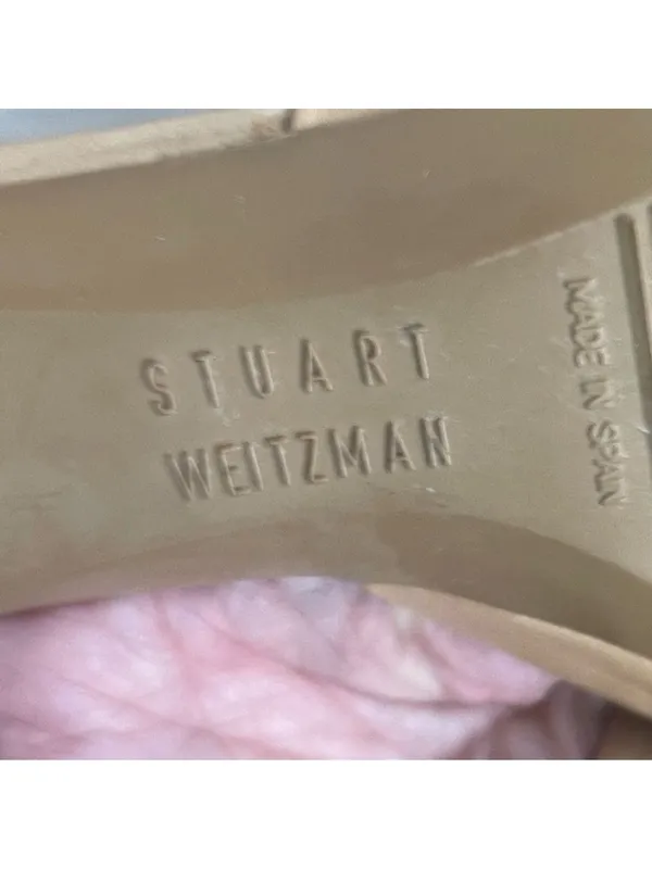 Stuart Weitzman Leather Mules Sandals open toe Beige Tan Sz 8 - Image 14