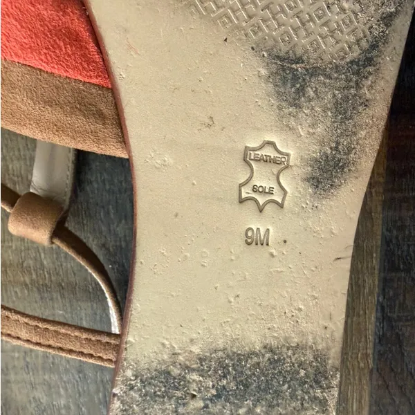 Tory Burch Logo T Strap Sandals Brown Coral Leather Flat Sandal Size 9 - Image 10