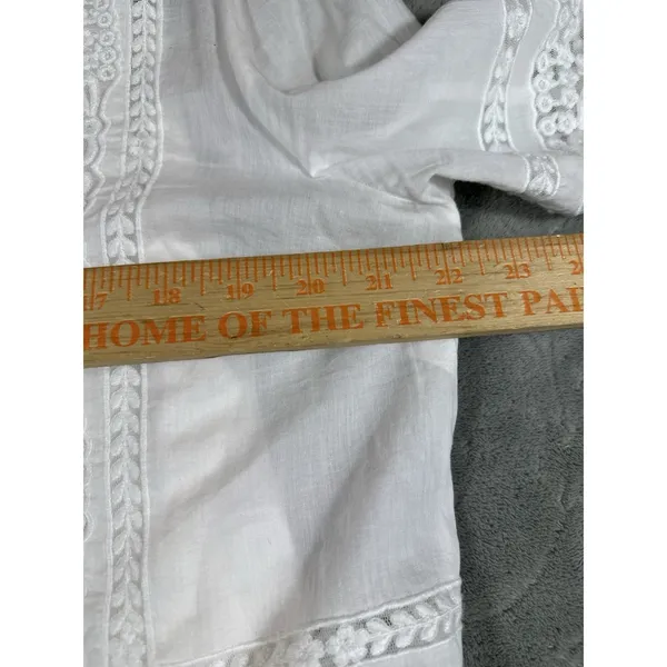 Soft Surroundings Embroidered Top & Tank Large Crochet White Summer Romantic‎ - Image 11