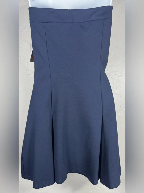 Altar'd State Navy Strapless Mini Dress with Bow Accents Size Large - Image 6