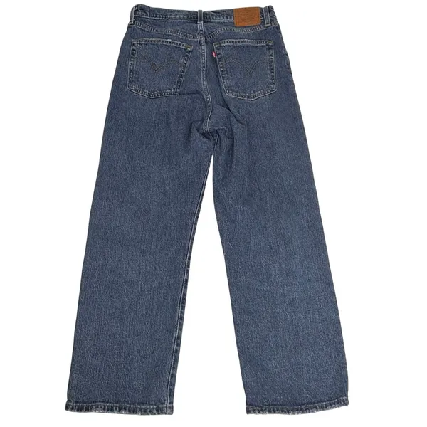 Levi’s Ribcage Straight Ankle Button Fly Jeans Medium Blue Wash 30 - Image 11