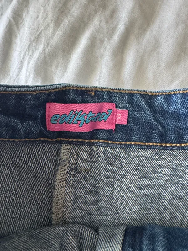 Edikted Clementine Low Rise Denim Micro Skort  - Image 4