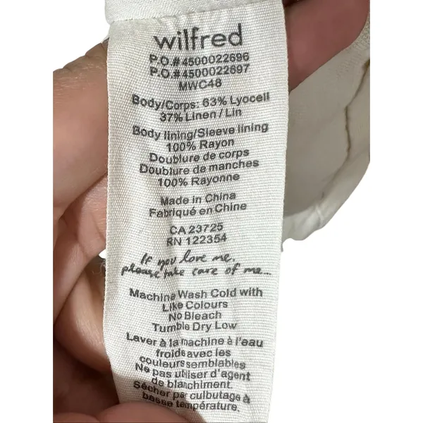 Aritzia Wilfred Linen Blazer Cream White Size 6 Summer Vacation‎ - Image 5