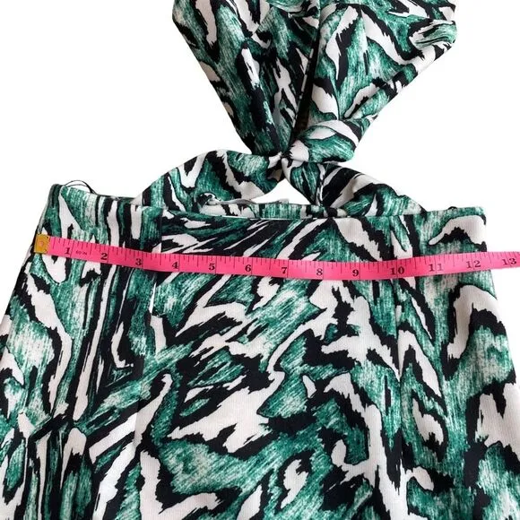 Zara Collection Teal Abstract Animal‎ Print Cutout Halter Mini Dress Small - Image 8