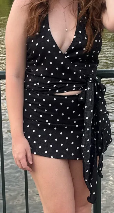 Sky to Moon Two-Piece Polka Dot Skirt Set - Image 2