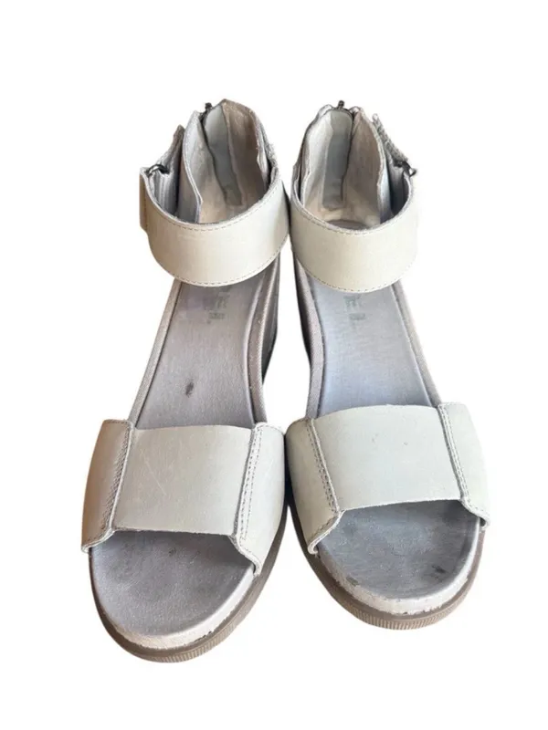 Sorel Womens Leather Gray Wedge Sandals Size 8.5 - Image 5