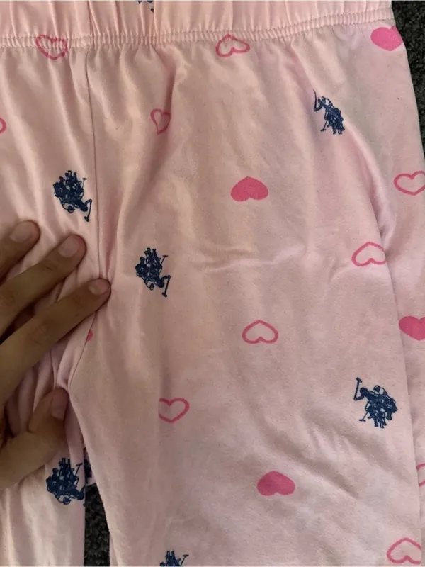 U.S. Polo Assn. Pink Heart Pajama Bottoms Size Small 0270 - Image 2