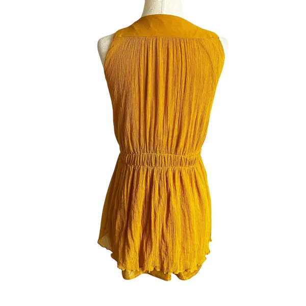 Zara Mustard Lined V-neck Sleeveless Top Women's Blouse Size Small | 8-22 - Image 2