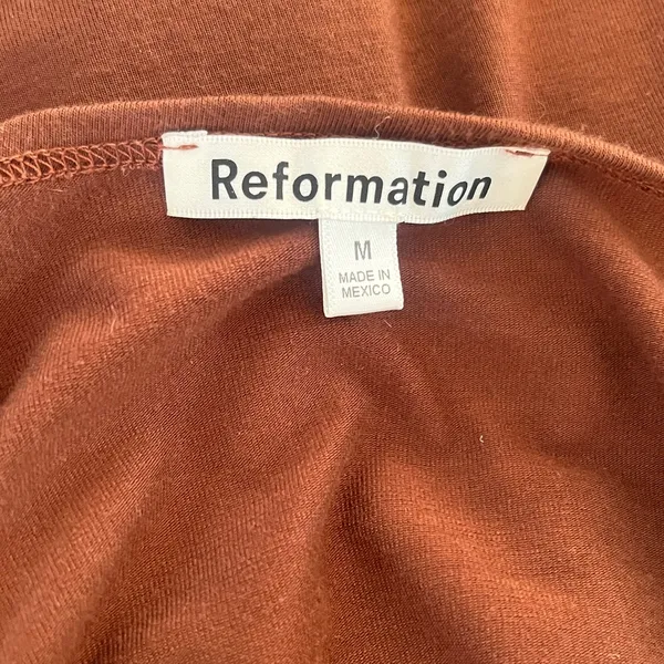 Reformation Brown Midi Dress Size M - Image 3